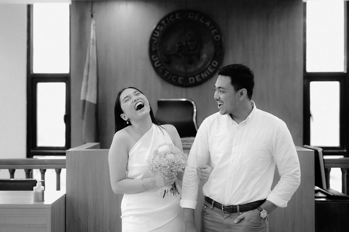 Angelo and wife on their wedding day